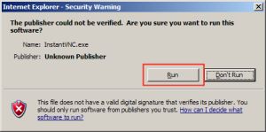 IE Warning Dialog